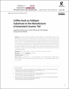 Portada Coffee Husk as Feldspar Substitute in the Manufacture of Enameled Ceramic Tile