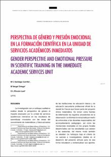 Portada Perspectiva de género y presión emocional en la formación científica en la unidad de servicios académicos inmediatos