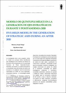 Portada Modelo de quíntuple hélice en la generación de ejes estratégicos durante y postpandemia 2020