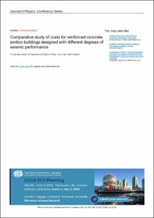 Portada Comparative study of costs for reinforced concrete portico buildings designed with different degrees of seismic performance