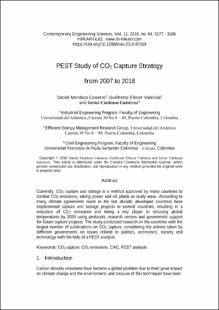 Portada PEST study of CO2 capture strategy from 2007 to 2018