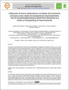 Portada Use of recycled diatomaceous earth from breweries as a means of transporting of macronutrients