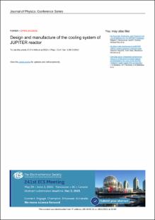 Portada Design and manufacture of the cooling system of JUPITER reactor