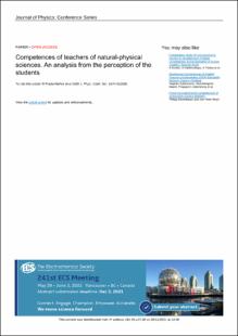 Portada Competences of teachers of natural-physical sciences. An analysis from the perception of the students