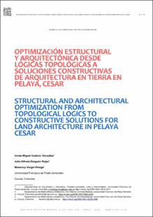 Portada Optimización estructural y arquitectónica desde lógicas topológicas a soluciones constructivas de arquitectura en tierra en Pelaya Cesar