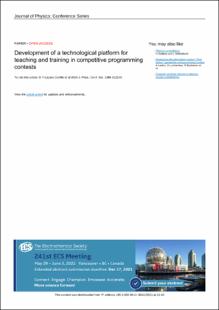 Portada Development of a technological platform for teaching and training in competitive programming contests