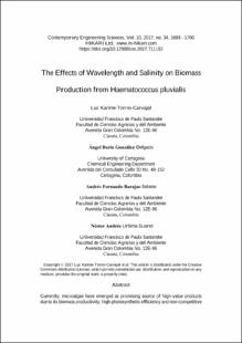 Portada The Effects of Wavelength and Salinity on Biomass Production from Haematococcus pluvialis