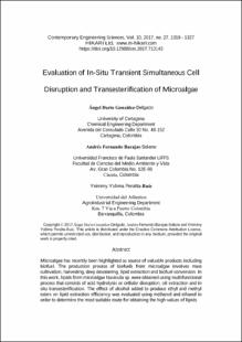 Portada Evaluation of In-Situ Transient Simultaneous Cell Disruption and Transesterification of Microalgae
