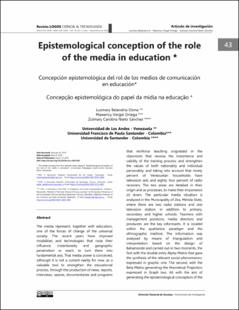 Portada Epistemological conception of the role of the media in education