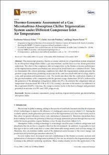 Portada Thermo-economic assessment of a gas microturbine-absorption chiller trigeneration system under different compressor inlet air temperatures