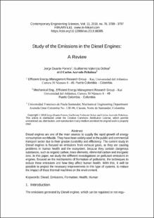 Portada Study of the emissions in the diesel engines: A review