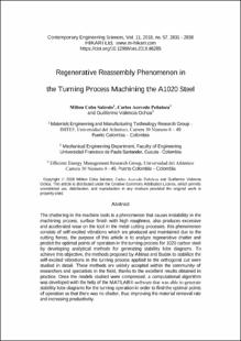 Portada Regenerative reassembly phenomenon in the turning process machining the A1020 steel