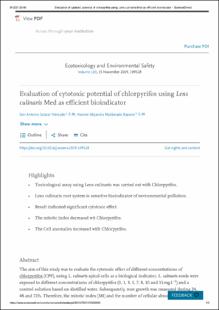 Portada Evaluation of cytotoxic potential of chlorpyrifos using Lens culinaris Med as efficient bioindicator