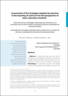 Portada Assessment of the strategies adopted by teachers in the teaching of science from the perspective of basic education students