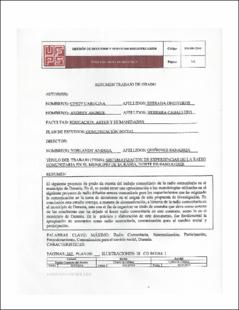 Portada Sistematización de experiencias de la radio comunitaria del municipio de Durania. (Archivo Electrónico)