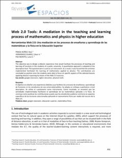Portada Web 2.0 Tools: A mediation in the teaching and learning process of mathematics and physics in higher education