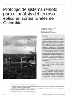 Portada Prototipo de sistema remoto para el análisis del recurso eólico en zonas rurales de Colombia