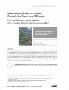 Portada Molecular characterization of mandarins (Citrus reticulata Blanco) using ISSR markers