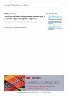 Portada Adoption of project management methodologies in Colombia project manager's perspective