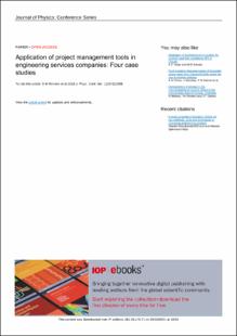 Portada Application of project management tools in engineering services companies: Four case studies