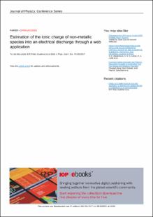 Portada Estimation of the ionic charge of non-metallic species into an electrical discharge through a web application