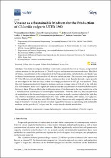 Portada Vinasse as a Sustainable Medium for the Production of Chlorella vulgaris UTEX 1803