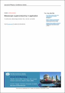 Portada Mesoscopic superconductivty in application
