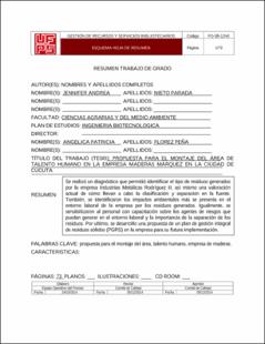 Portada Formulación del plan gestión integral de residuos sólidos de la empresa industrias Metálicas Rodríguez II