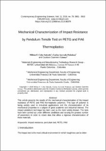 Portada Mechanical characterization of impact resistance by pendulum tensile test on PETG and PA6 thermoplastics
