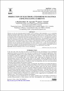 Portada Production of electroplated rhenium coatings using pulsating currents
