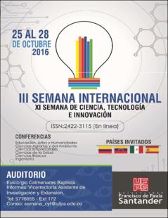 Portada III semana internacional y XI semana de ciencia, tecnología e innovación