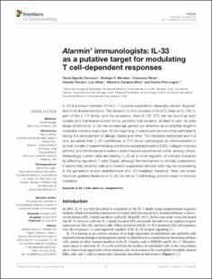 Portada Alarmin’ immunologists: IL-33 as a putative target for modulating T cell-dependent responses