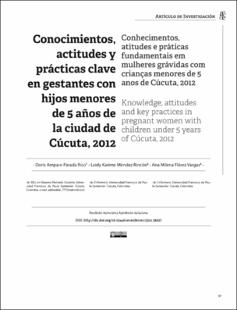 Portada Conocimientos, actitudes y prácticas clave en gestantes con hijos menores de 5 años de la ciudad de Cúcuta, 2012