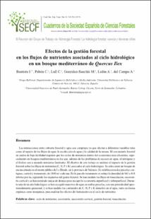 Portada Efectos de la gestión forestal en los flujos de nutrientes asociados al ciclo hidrológico en un bosque mediterráneo de Quercus Ilex