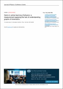 Portada Gains in active learning of physics: a measurement applying the test of understanding graphs of kinematics