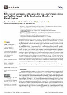 Portada Influence of compression rings on the dynamic characteristics and sealing capacity of the combustion chamber in diesel engines
