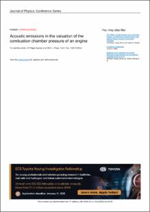 Portada Acoustic emissions in the valuation of the combustion chamber pressure of an engine