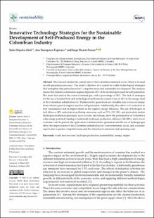 Portada Innovative Technology Strategies for the Sustainable Development of Self-Produced Energy in the Colombian Industry