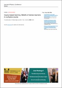 Portada Inquiry-based learning. Beliefs of trainee teachers in a physics course