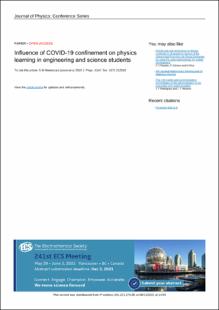 Portada Influence of COVID-19 confinement on physics learning in engineering and science students