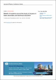 Portada Beliefs of students around the study of physics in basic secondary and technical education