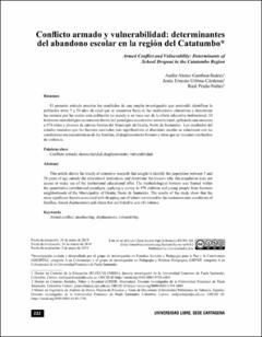 Portada Conflicto armado y vulnerabilidad: determinantes del abandono escolar en la región del Catatumbo