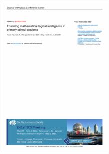 Portada Fostering mathematical logical intelligence in primary school students