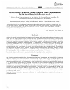 Portada Pre-treatments effect on the tetrazolium test on Epidendrum barbaricum Hágsater & Dodson seeds