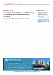 Portada Silver colloidal nanoparticles by electrochemistry: temporal evaluation and surface plasmon resonance