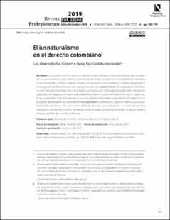 Portada El iusnaturalismo en el derecho colombiano