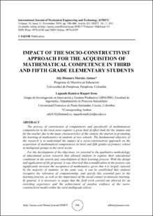 Portada Impact of the socio-constructivist approach for the acquisition of mathematical competence in third and fifth grade elementary students