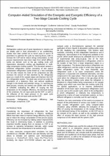 Portada Computer-aided simulation of the energetic and exergetic efficiency of a two-stage cascade cooling cycle