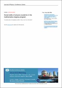 Portada Social skills of physics students in the mathematics degree program