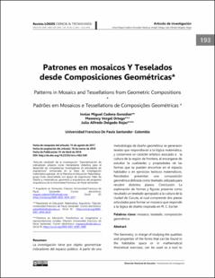 Portada Patrones en mosaicos Y Teselados desde Composiciones Geométricas